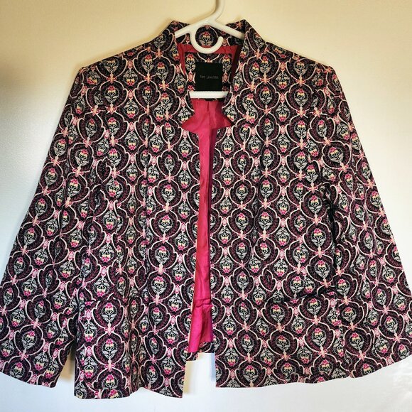 The Limited Blazer Women's Sz S Pink lined 3/4 Sleeves, pockets, patterned - Picture 1 of 4